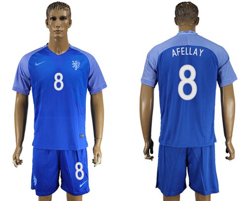 Holland #8 Afellay Away Soccer Country Jersey